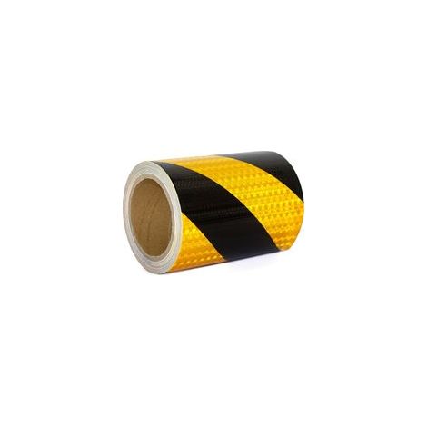 Ruban Adhésif Réfléchissant Jaune et Noir 15cm x 10m Bande Reflechissante Autocollante Imperméable Bande Réfléchissante pour véhicules, voitures (1/5)