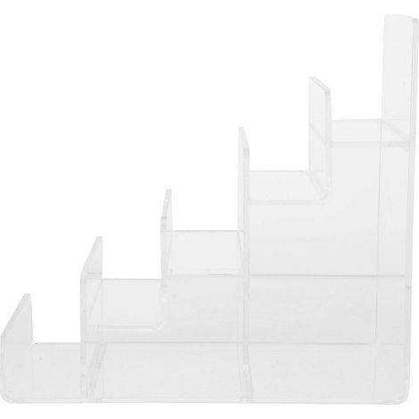 Présentoir à plusieurs niveaux en acrylique pour portefeuilles, 3 pièces, étagère à 5 niveaux - Compact et pratique (1/5)