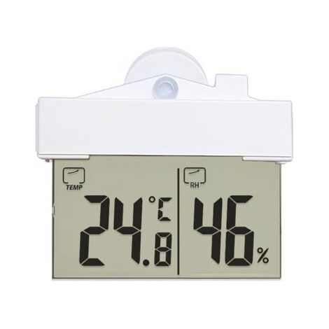 Thermomètre-hygromètre numérique intérieur/extérieur avec écran LCD, thermomètre à ventouse sans fil, fonctionne sur piles, pour le salon et la salle de bain (1/4)