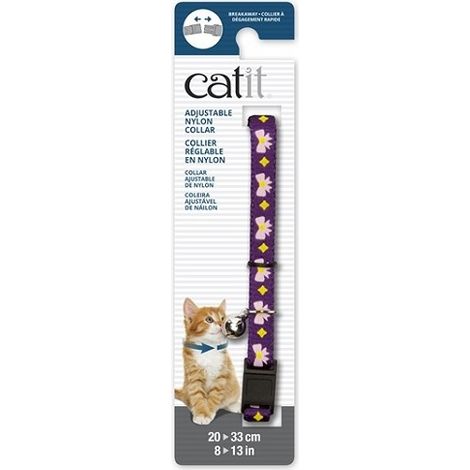 ѓchappEe de Catit Collar, violet avec des liens roses
