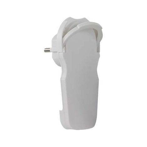 Enchufe plano con asa, blanco, 7 mm, 2P+Z, 16 A, 3500 W, con toma de tierra.