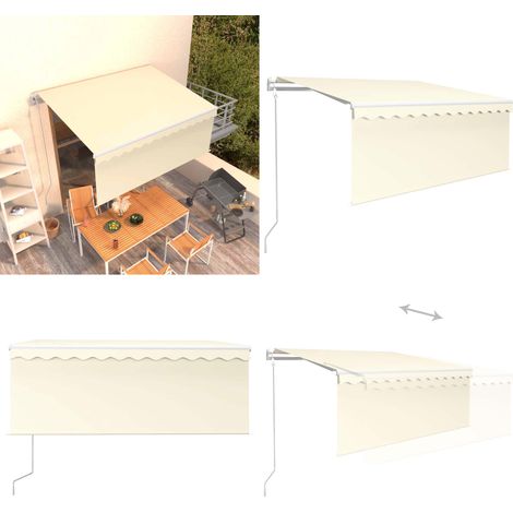 Auvent rétractable automatique avec store 3x2,5 m Crème - Auvent rétractable - Store automatique (1/5)