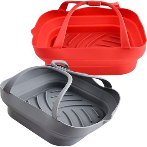 2 tappetini da forno in silicone per friggitrice ad aria, teglia antiaderente, set da forno multifunzionale resistente al calore per arrostire e grigliare (1/5)