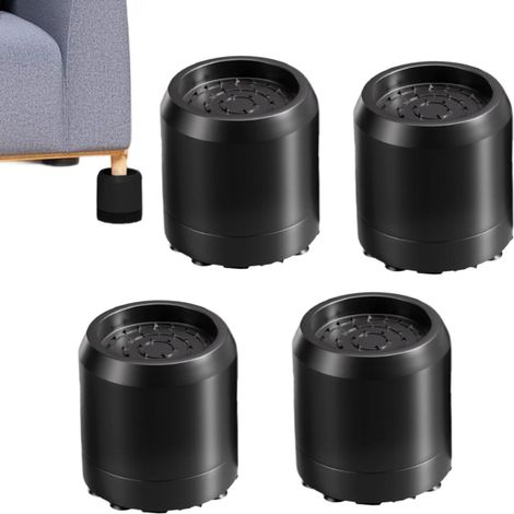 Tappetino per lavatrice, tappetino antiurto, 6,25 x 6,25 x 6,25 cm, base a ventosa fonoassorbente, adatto per lavatrici, asciugatrici, divani, gambe di tavoli, grigio, stabilizzatore per mobili, acces