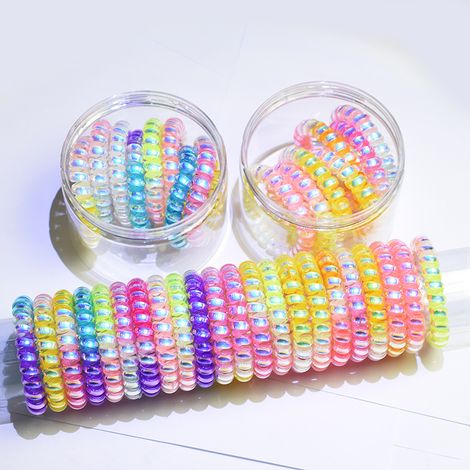 Élastique À Cheveux En Spirale - Structure Torsadée Sans Nœud - Résistant Et Étirable - Pour Coiffure Ou Bracelet - Lot De 10 (1/5)