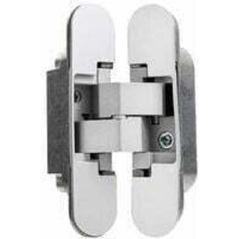 Charnière invisible pour portes, Lot de 2 charnières invisibles pour portes lourdes, charge de 35 kg, ouverture de 180º, zamak (1/4)