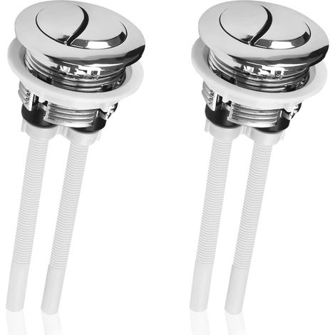 Toilettes Double Chasse Tête Ronde Bouton Poussoir Galvanoplastie Réservoir d'eau Valve AccessoireAccessoire de Toilette 2 pcs 38mm (1/5)