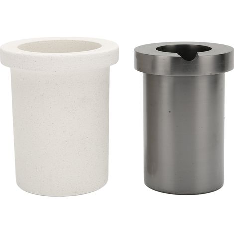 Ensemble de creusets en graphite pour la fusion de l'or et du cuivre, creuset en graphite simple face, résistant aux hautes températures pour la fusion d'acides et de bases, ensemble de creusets pour (1/5)