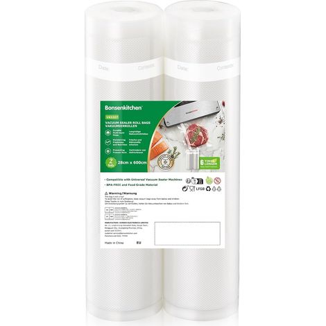 Sacs sous Vide Alimentaire 2 Rouleaux 28 x 600 cm (1/5)