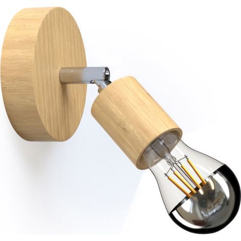 Fermaluce Wood 90°, applique ou plafonnier en bois naturel