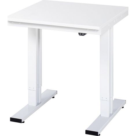 Werktisch B750xT800xH720-1120mm Arbeitsplatte Melamin 22mm Gestell lichtgrau RAU