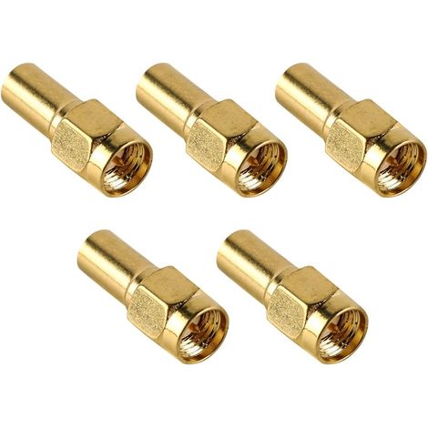 Packung mit 5 SMA-Steckern (männlich), 50 Ohm HF-Abschlusswiderstand, HF-Koaxialstecker, SMA-Steckerkopf, 50 Ohm Impedanz, Frequenzbereich 0 bis 6 GHz für Antennen und GPS-Systeme (1/5)