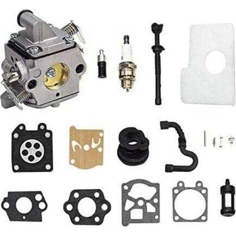 Kit de carburateur MS170 MS180 C1Q-S57A pour tronçonneuses/tondeuses STIHL 017 018 MS 170 180 180C MS170 MS180 MS170C MS180C avec kit de réglage du filtre à air (1/4)