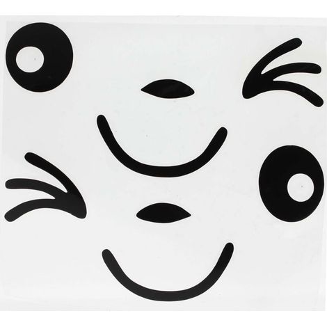 2 pièces sourire visage Design 3D autocollant décoration décalcomanie pour voiture rétroviseur Auto rétroviseur noir