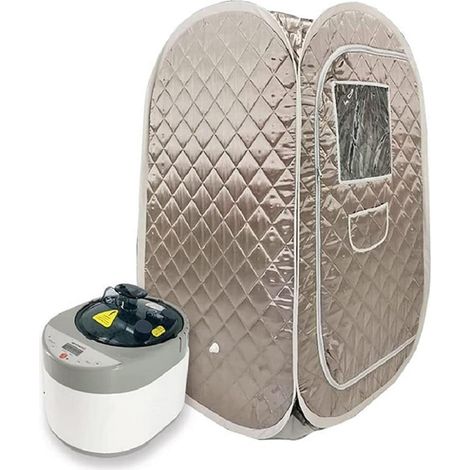 Kit de sauna portatif Ensemble de sauna à vapeur for tout le corps, grand pot à vapeur de 4 L, spa for une personne, avec télécommande de température et de temps, thérapie détox Tente de sauna personn (1/4)