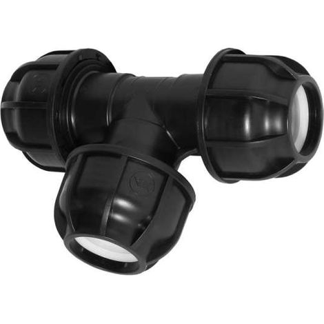PE-Rohr T-Stück 90° Ø 20 mm 1/2'' Verbinder Verschraubung PP Polypropylen