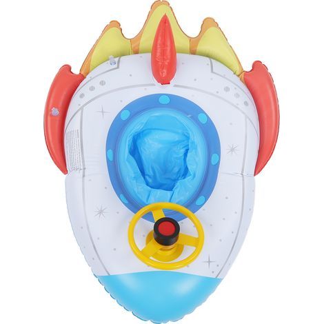 Bateau gonflable vaisseau spatial avec volant, radeau de piscine multifonction pour enfants de 1 à 5 ans (1/5)