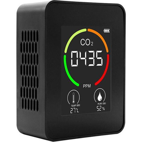 Moniteur de qualité de l'air - Détecteur de CO2 - Capteur de température et d'humidité - Lecture en temps réel (1/5)