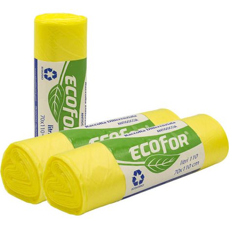350 Sacchi Gialli per la raccolta differenziata da 70x110 cm in Plastica LD-PE - 35 Rotoli da 10 Sacchi (1/5)
