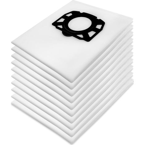 10er-Pack Filterbeutel für Kärcher Staubsauger WD4, WD5, WD6, MV4, MV5, MV6 – Vliesstoff 487, Nass- und Trockensauger, Maße: 42 x 49 cm