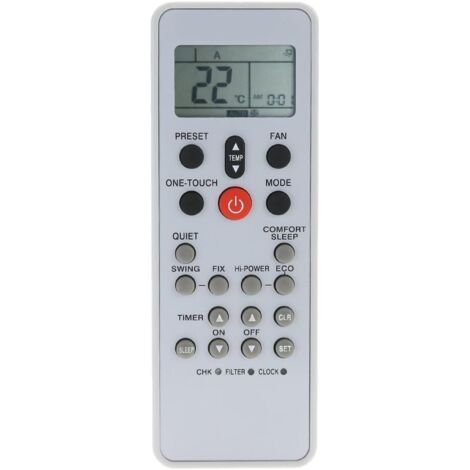 Télécommande de remplacement pour climatiseur Toshiba WC-L03SE – Longueur 15 cm – Largeur 5,5 cm – Compatible avec 2 piles AAA (1/5)