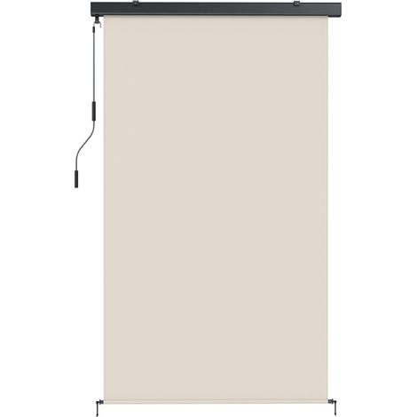 Store enrouleur extérieur, store vertical extérieur avec manivelle et cassette en aluminium, 250x160cm, crème