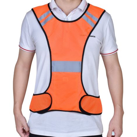Gilet De Sécurité Réfléchissant - Pour Course À Pied Marche Nocturne - Polyester Maille Respirant - Poche Intérieure - Taille Unique (1/5)