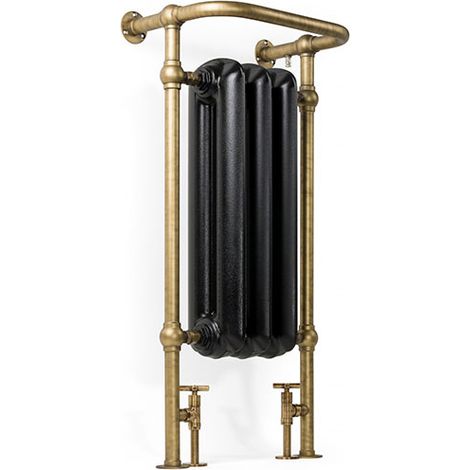 Radiateur fonte noir sur pieds - Hauteur 1000mm Longueur 650mm - 694 watt - 5 éléments - PLA1000/650FB3