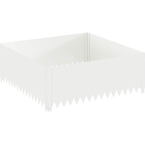 Bordure de Pelouse 100 x 100 x 35 cm Acier Blanc vidaXL