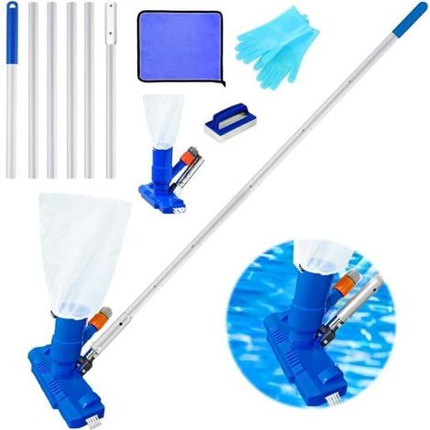 Balai Aspirateur Piscine - Manche Telescopique 210 Cm - Raccord Metal - Brosse Aspiration Piscine - Kit Nettoyage Piscine 1 Unite (1/5)