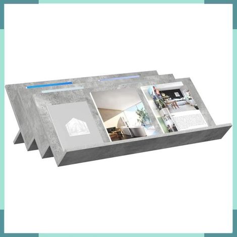 890891 étagère à magazines avec étagère Gris Béton 90 x 53 x 28,5 cm (1/5)