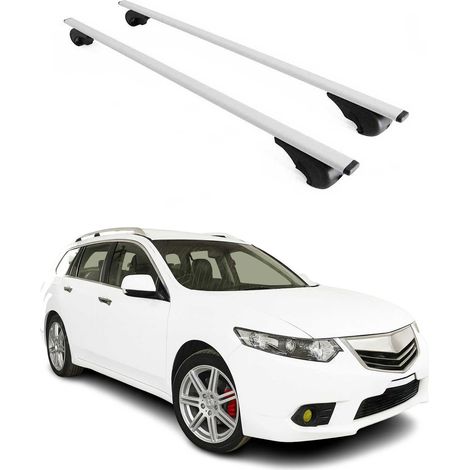 OMAC Dachträger Querträger für Acura TSX Sportwagon 2010-2014 – Abschließbar – Max. 75 kg – 2 Stangen Stahl Silber (1/5)