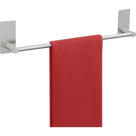 [JAMAIS UTILISÉ] Porte-serviettes de salle de bain, porte-serviettes collé en acier inoxydable, aucun perçage requis, porte-serviettes argenté, 50 cm (1/4)