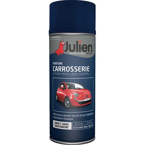Julien – Peinture aérosol carrosserie brillante bleu nuit 400 ml – Résistante aux UV et intempéries – Application directe sans sous-couche