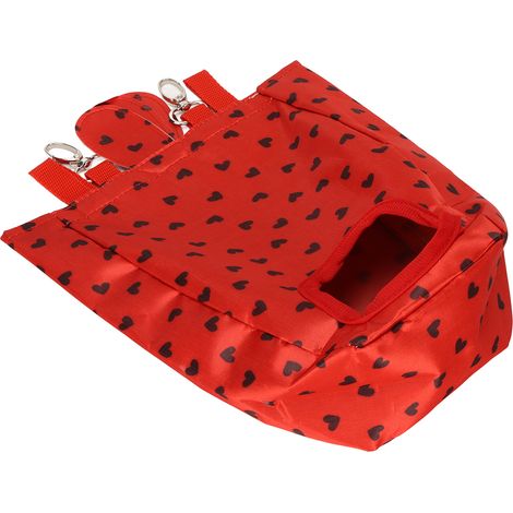 Sac à foin pour lapins, en tissu Oxford rouge, en forme de carotte, à suspendre, avec fermeture auto-agrippante, pour petits animaux. (1/5)