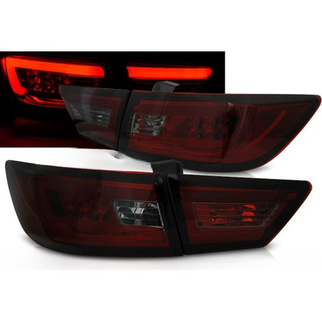 Paire de feux arriere Renault Clio 4 de 2013 a 2016 LED BAR rouge fume