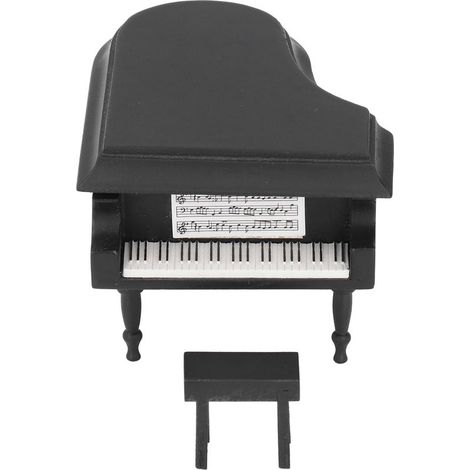 Piano miniature en hêtre laqué brillant, jouet instrument de musique pour maison de poupée, style mignon, finition vernis brillant (1/5)