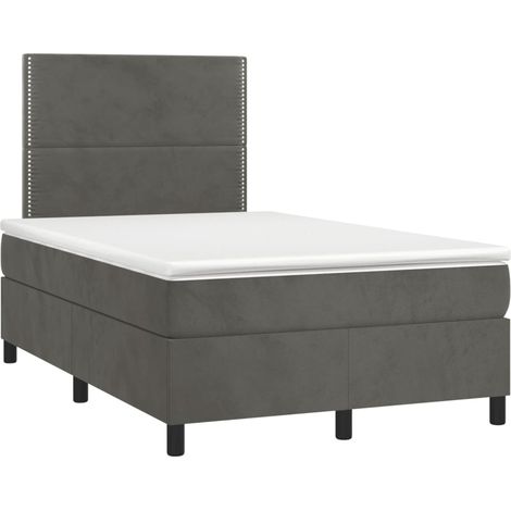 Maison Exclusive - Giroletto a Molle con Materasso Grigio Scuro 120x190 cm Velluto