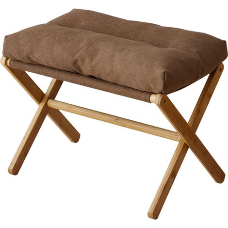 Tabouret à Pieds Pliables X Moderne Multifonctionnel avec Coussin Doux pour Salon Chambre Bureau brun (1/5)