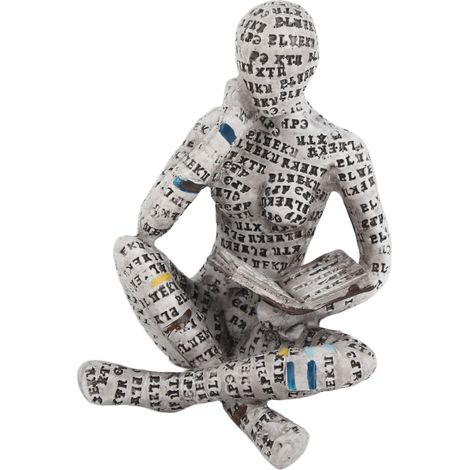 Statuette Femme Lisant en Résine, Décor Bibliothèque Créatif, Ornement Moderne pour Maison