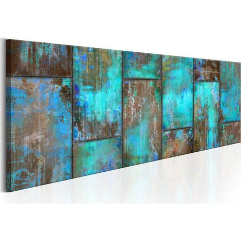 Tableau Imprimé "Metal Mosaic : Blue" 40 x 120 cm (1/2)