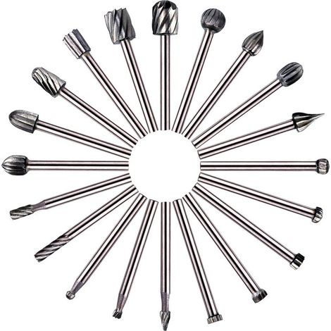 Coffret de 20 fraises HSS pour le travail du bois, queue de 3 mm / Accessoires pour le bricolage et la gravure sur bois (1/5)