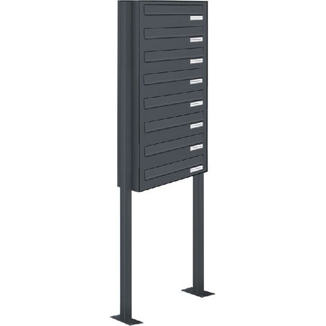 8er Standbriefkasten Freistehend Durchwurfanlage RAL 7016 Anthrazit (1/5)