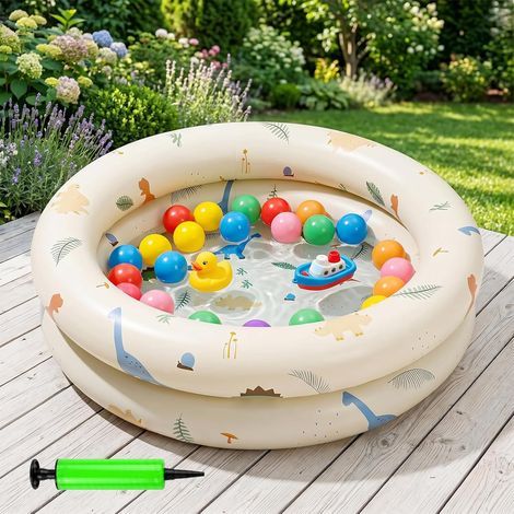aufblasbarer Dinosaurier-Pool mit Luftpumpe, aus weichem PVC, für Garten, Balkon, Strand (1/5)