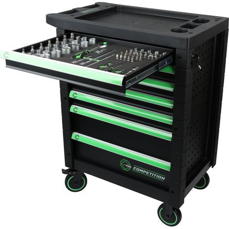 KS Tools COMPETITION Werkstattwagen mit 7 Schubladen und 119 Premium-Werkzeugen