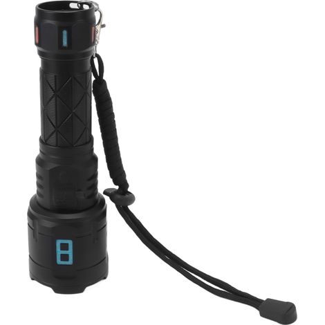 Wiederaufladbare LED-Taschenlampe mit 10000 Lumen, 5 superhellen Modi, wasserdichte Taschenlampe mit Leuchtstreifen für Notfälle (1/5)