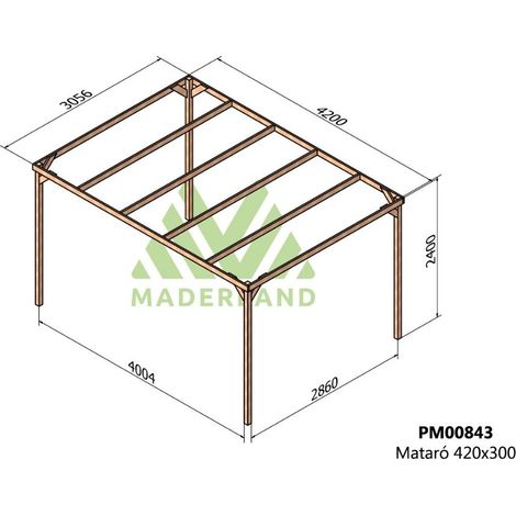 Pérgola de Madera Maciza Mataró (Maderland) - Gardeneas - 420 x 300 cm