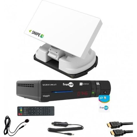 Antenne Automatique - Selfsat - SNIPE4 - Démodulateur FRANSAT HD - 12V - Blanc