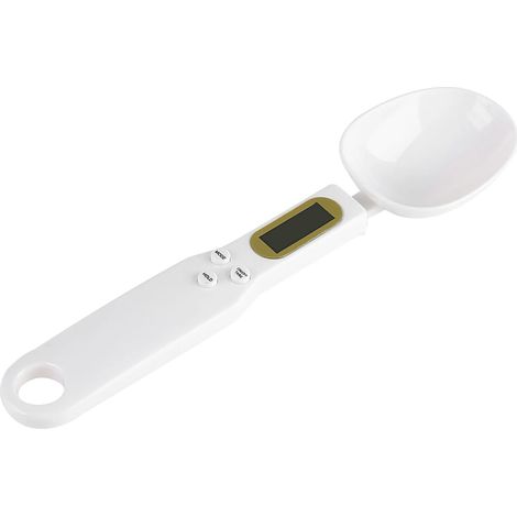 Balance de cuisine numérique portable 500 g/0,1 g avec cuillères doseuses, blanche - Accessoires de cuisine pour la pâtisserie, la cuisson et les grillades (1/5)
