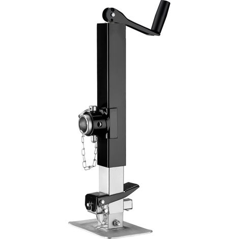 Wiltec Pata de apoyo para remolques y caravanas capacidad 900 kg con manivela superior altura ajustable y soporte de tubo (1/5)